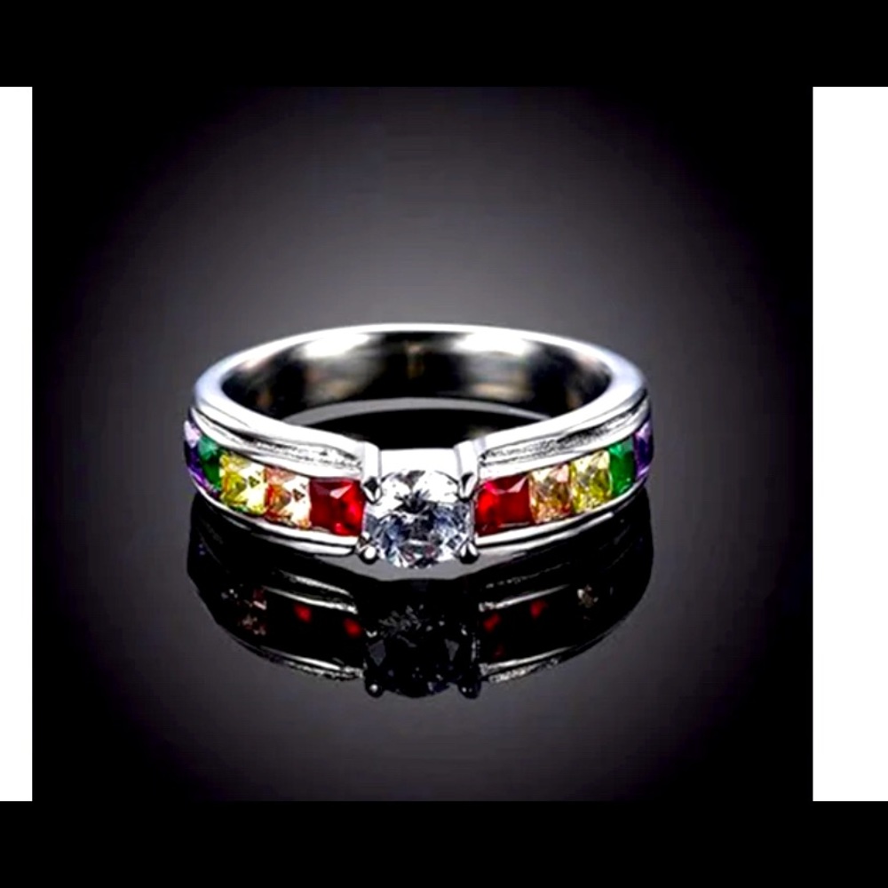Rainbow 🌈 Rhinestone 🌈Ring Size 9